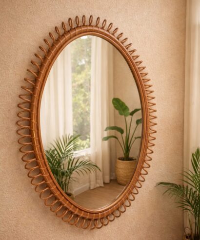 Mirror Rattan Spring Oval